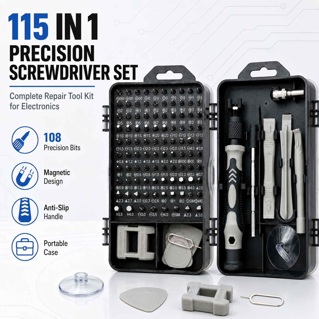 Diy Home Electronics Projects - 115 in 1 Magnetic Precision Screwdriver