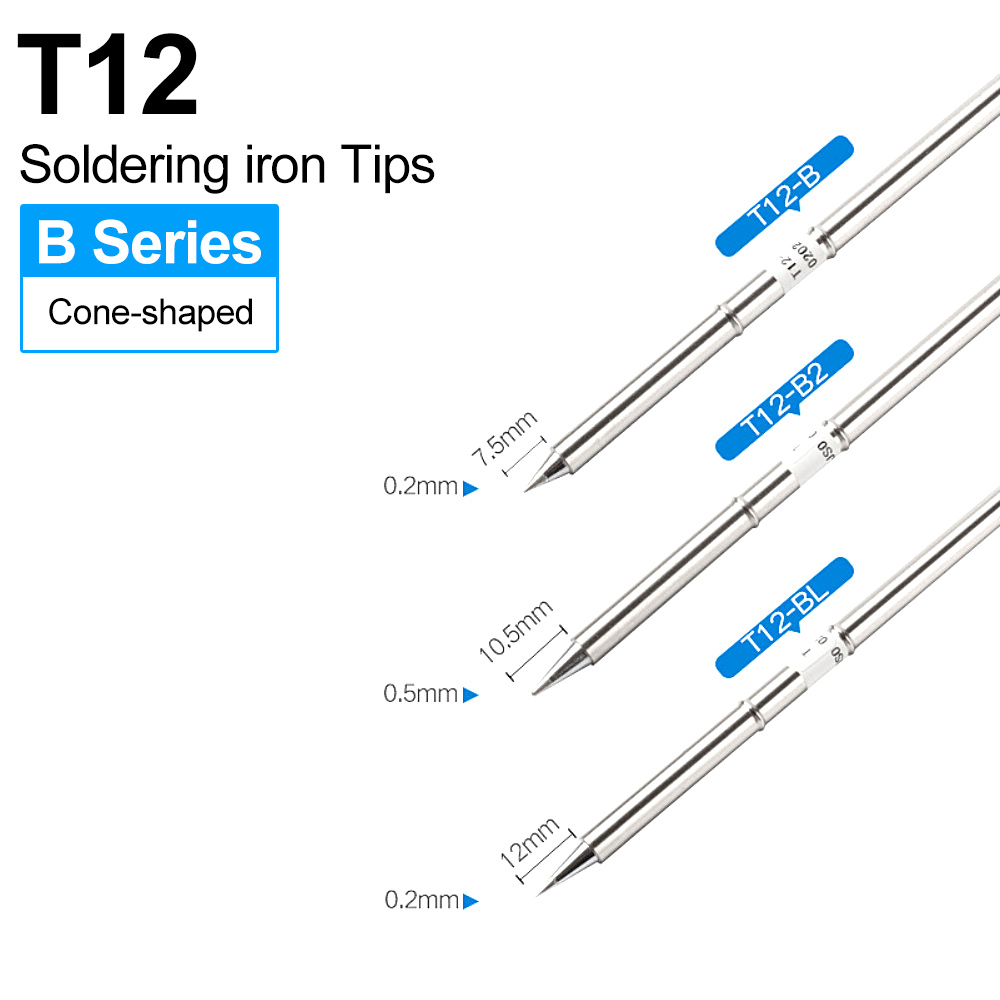 Diy Electronics Hobby - T12 Cone-Shaped Soldering Iron Tips T12-B