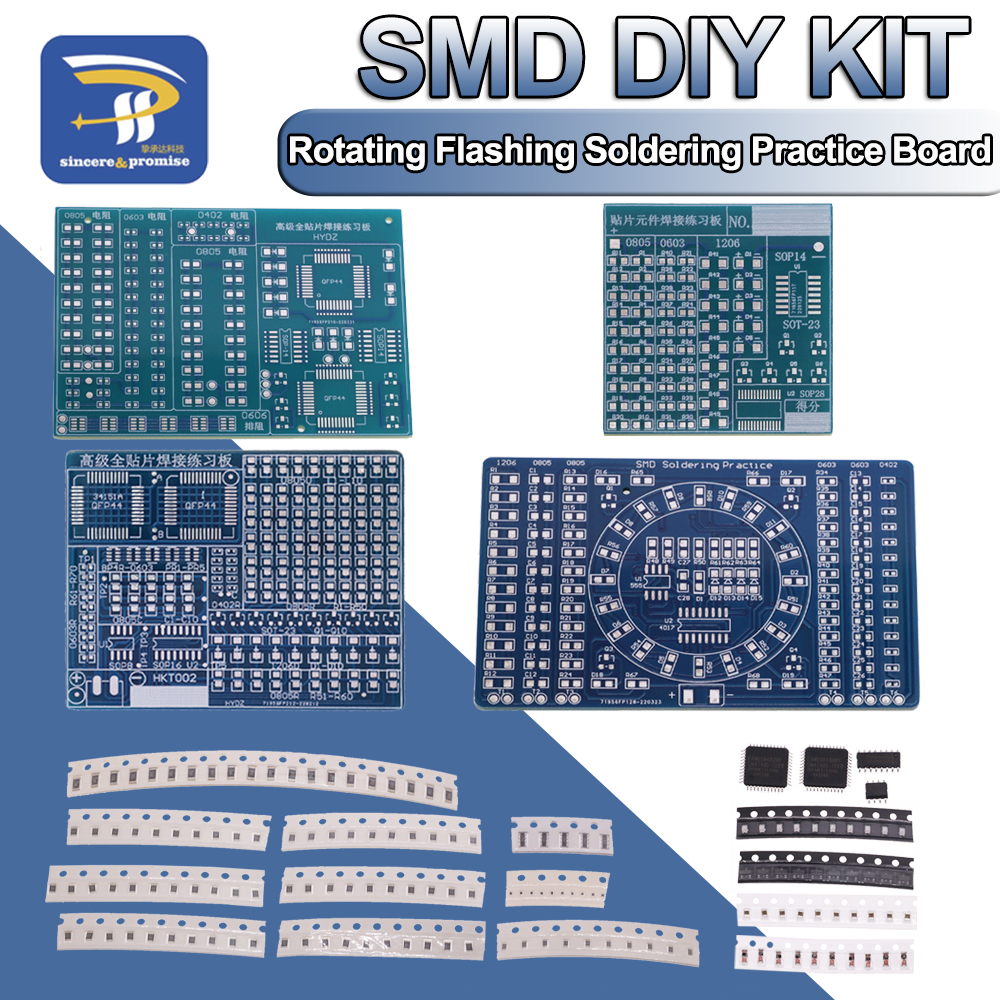 Diy Home Electronics Projects - SMD NE555 CD4017 Rotating Flashing LED