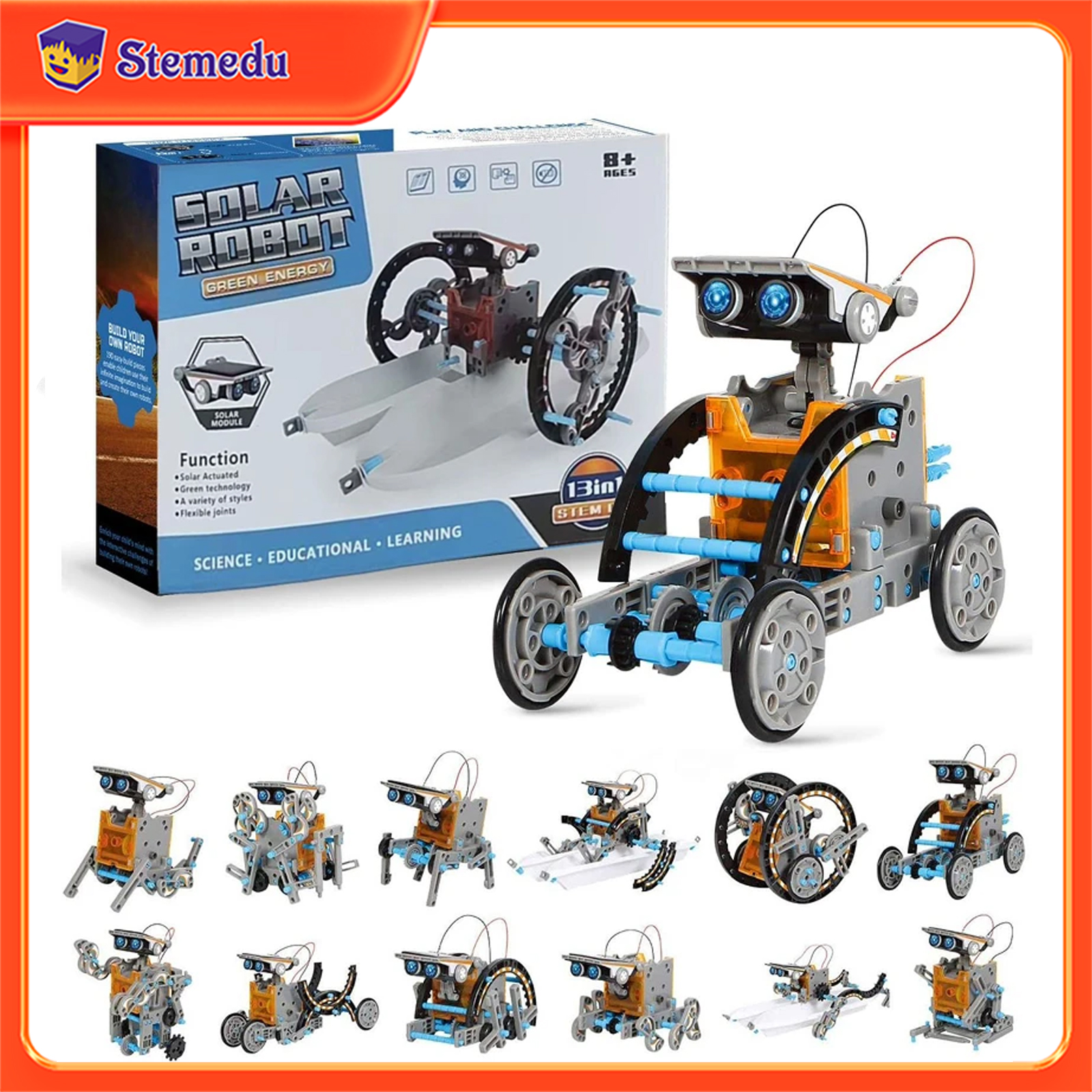Diy Electronics Game - 13 in 1 Solar Powered Robot