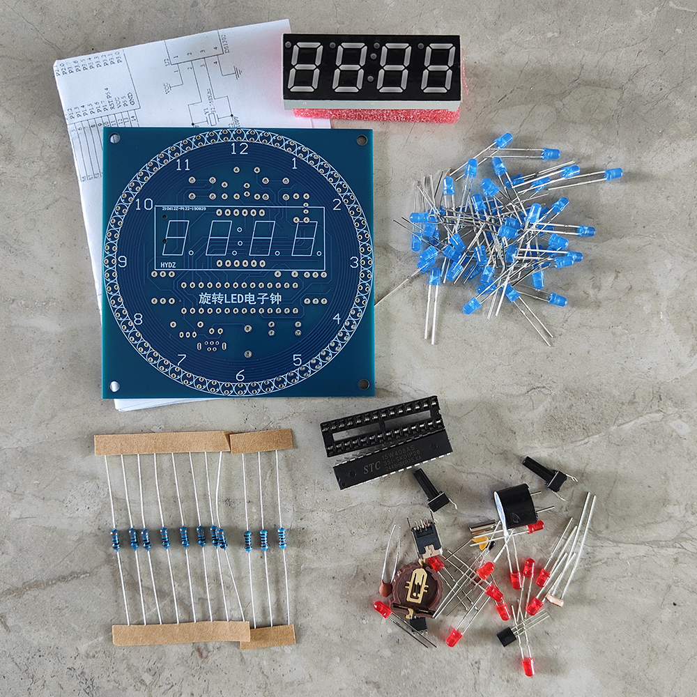 Rotating LED DIY Electronic Cl - огляд і ціна Diy Electronics Game