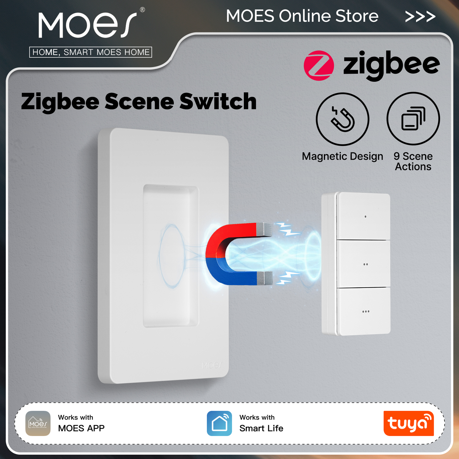 MOES Tuya Zigbee Smart Wireles - огляд і ціна Push Button Tactile