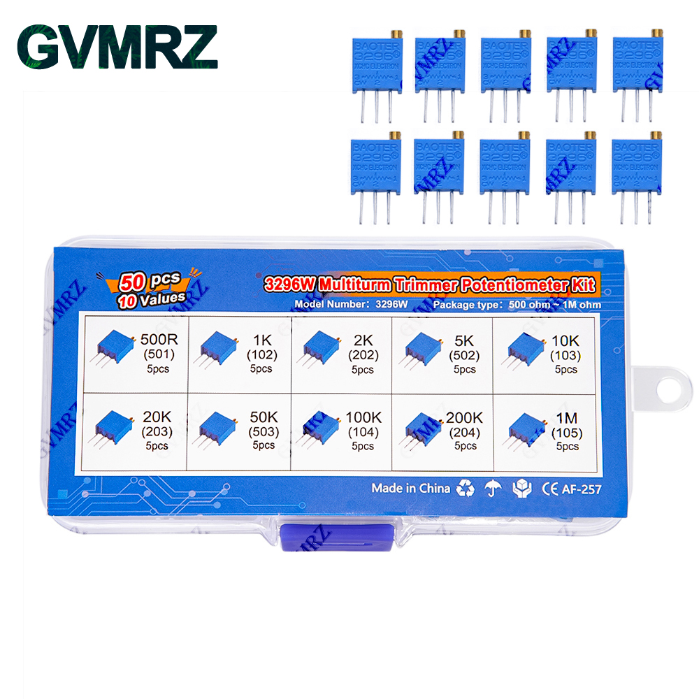 50PCS 10Values 3296W Multiturn - огляд і ціна Diy Home Electronics Projects