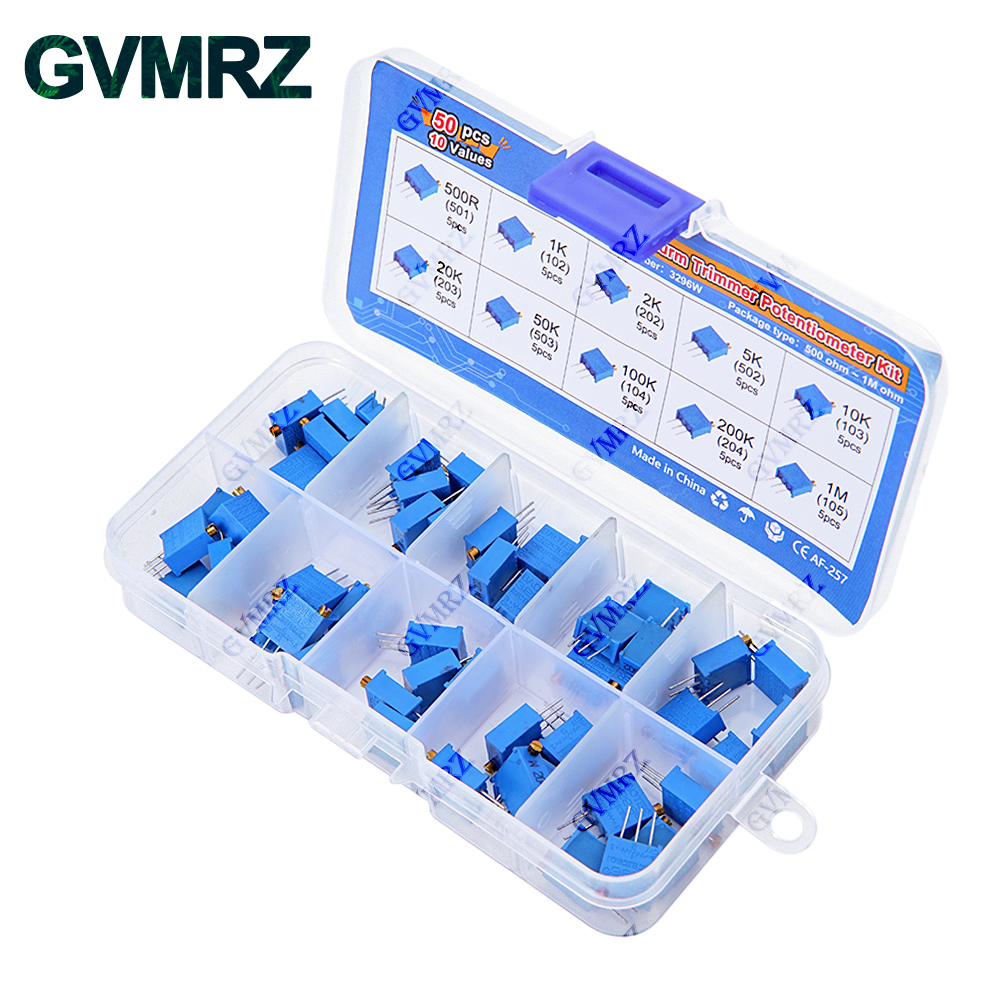 50PCS 10Values 3296W Multiturn - огляд і ціна Diy Home Electronics Projects
