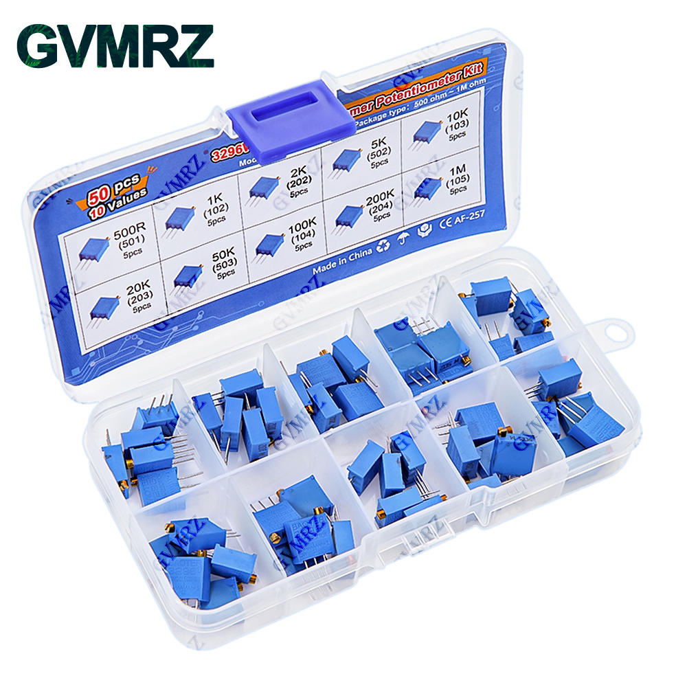 50PCS 10Values 3296W Multiturn - огляд і ціна Diy Home Electronics Projects