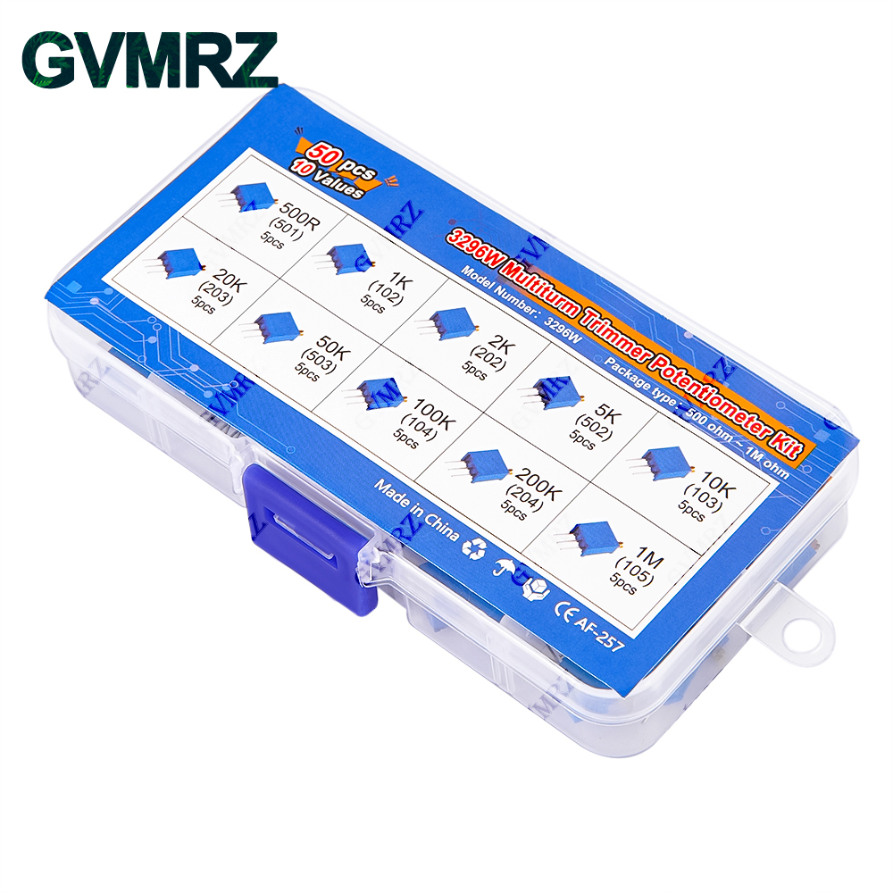 50PCS 10Values 3296W Multiturn - огляд і ціна Diy Home Electronics Projects