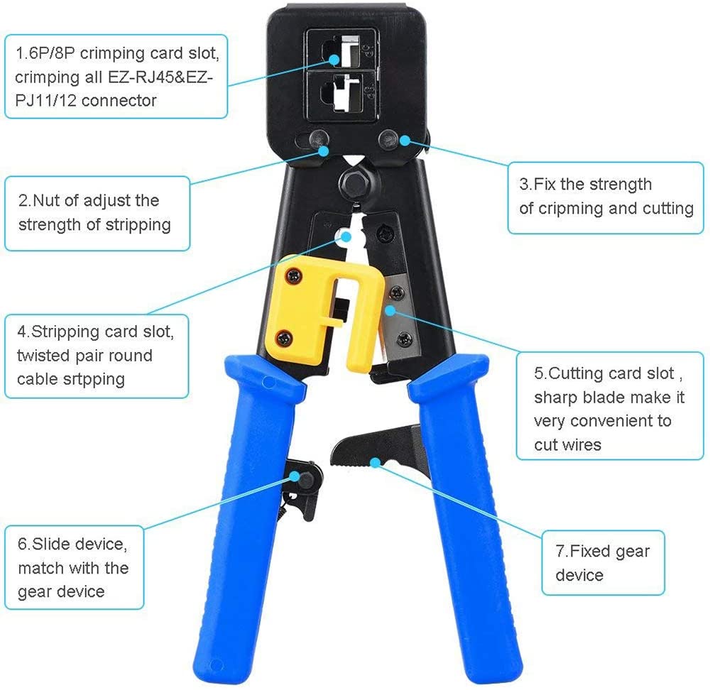 ZoeRax RJ45 Crimper for Pass-T - огляд і ціна Wire Stripper Cutter