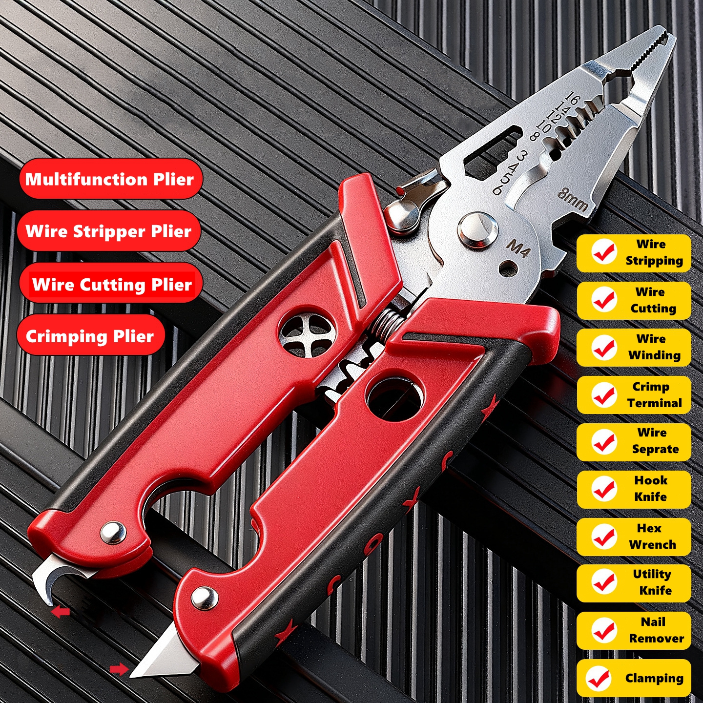 18 in 1 Electrician Pliers Mul - огляд і ціна Wire Stripper Cutter