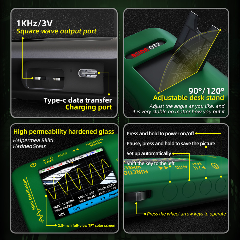 BSIDE Portable Oscilloscope 10 - огляд і ціна Oscilloscope Dso Mini