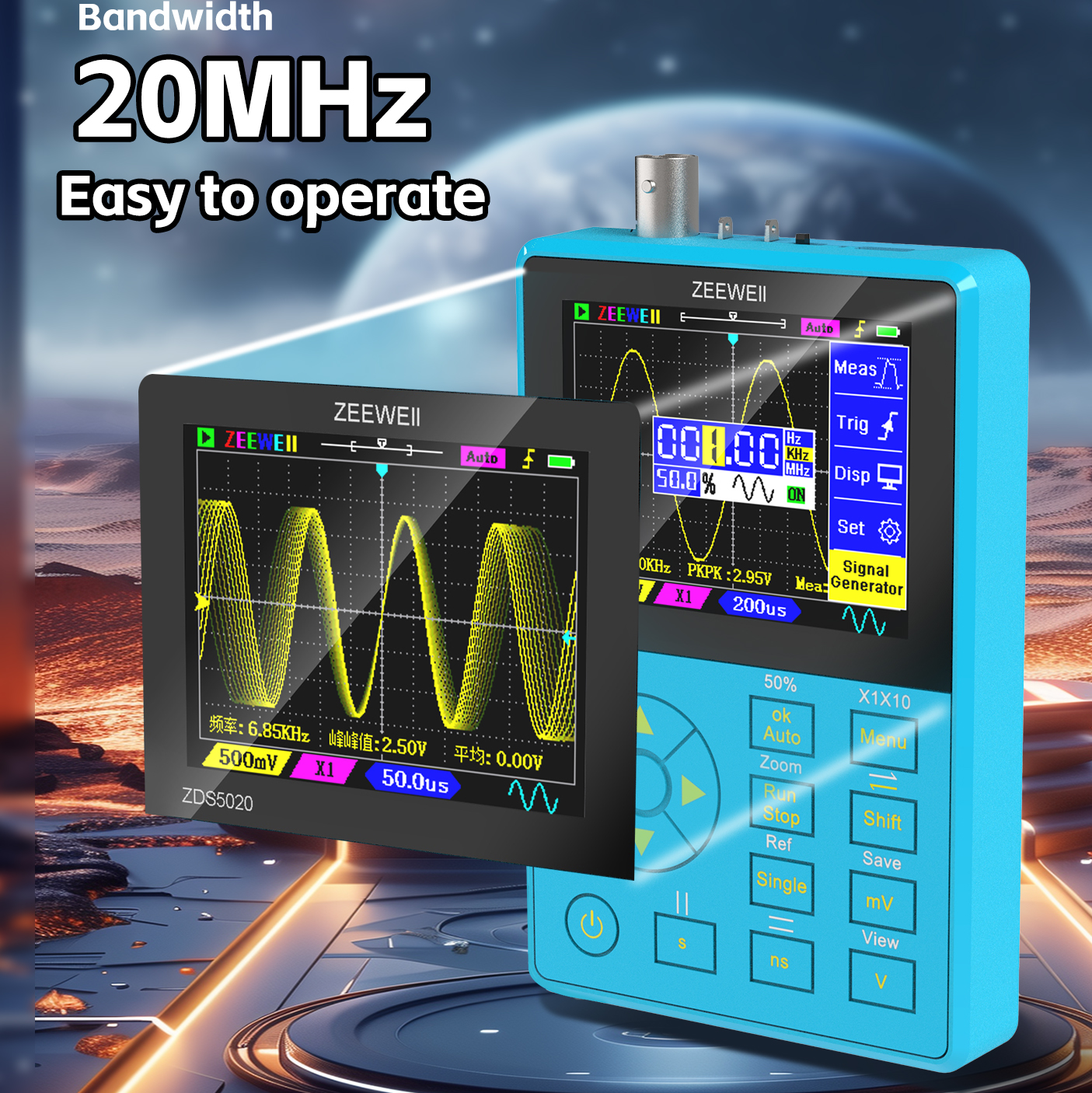ZEEWEII New ZDS5020 Mini Handh - огляд і ціна Oscilloscope Dso Mini