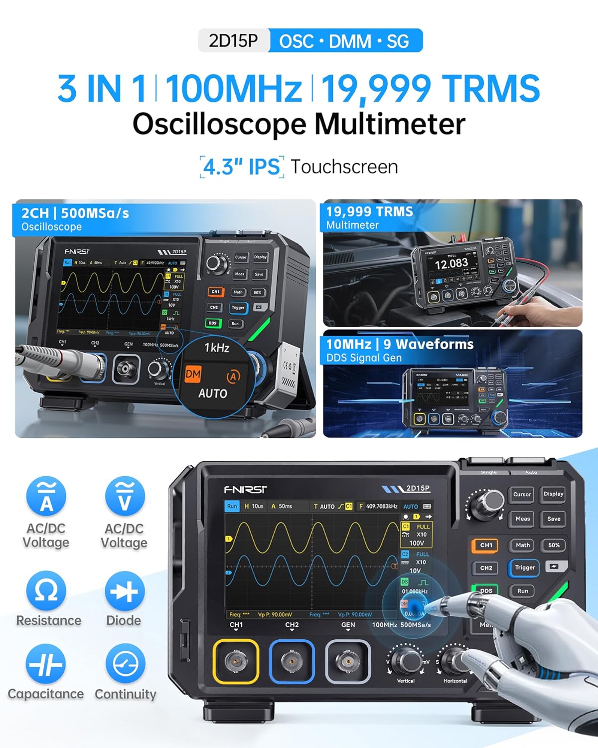 100MHz 3-in-1 Digital Oscillos - огляд і ціна Multimeter Digital