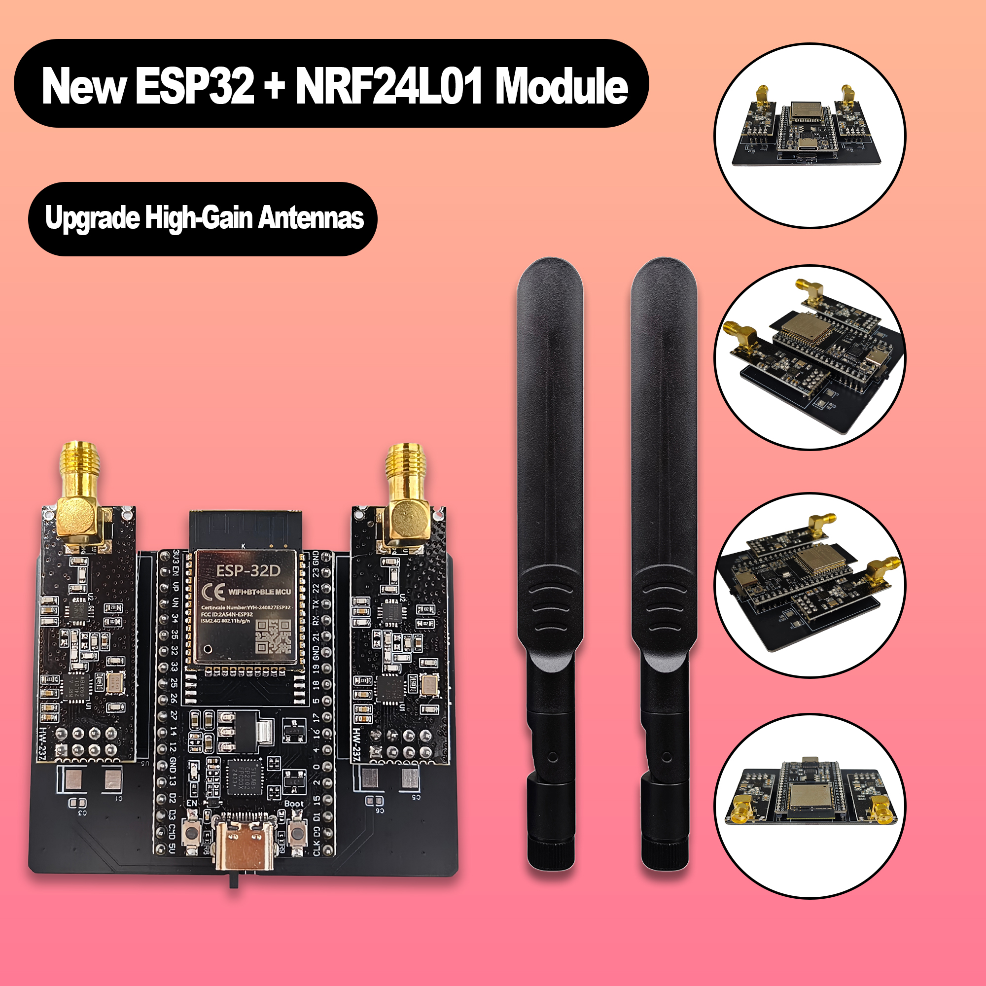 New ESP32 DevKitC + NRF24L01 P - огляд і ціна Nrf24L01 Module Wireless