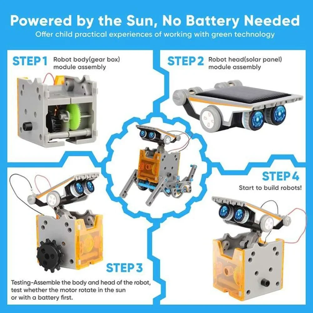 13 in 1 Solar Powered Robot Sc - огляд і ціна Diy Electronics Game